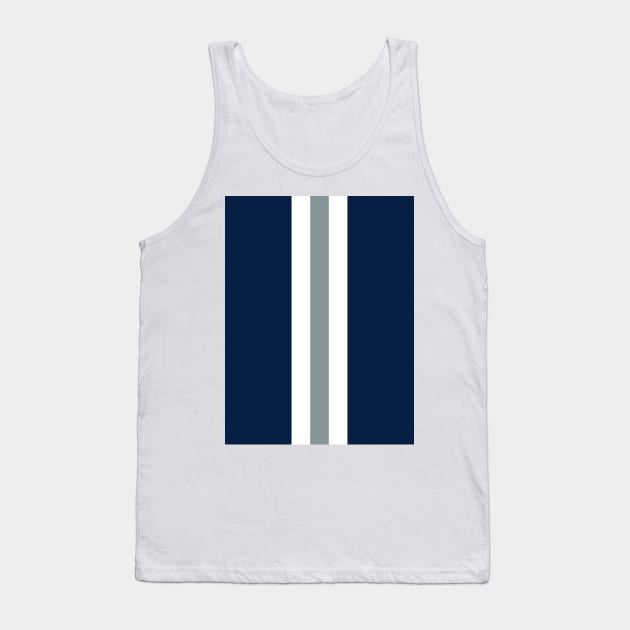 Retro American Football Stripes Dallas Navy, White, Silver Tank Top by Culture-Factory